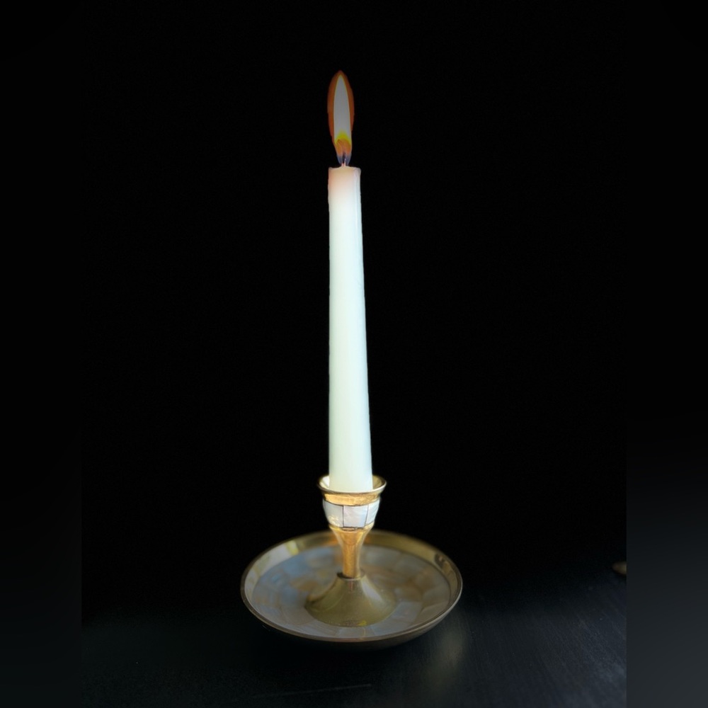 Various new brass alloy candle holders (candle not included)